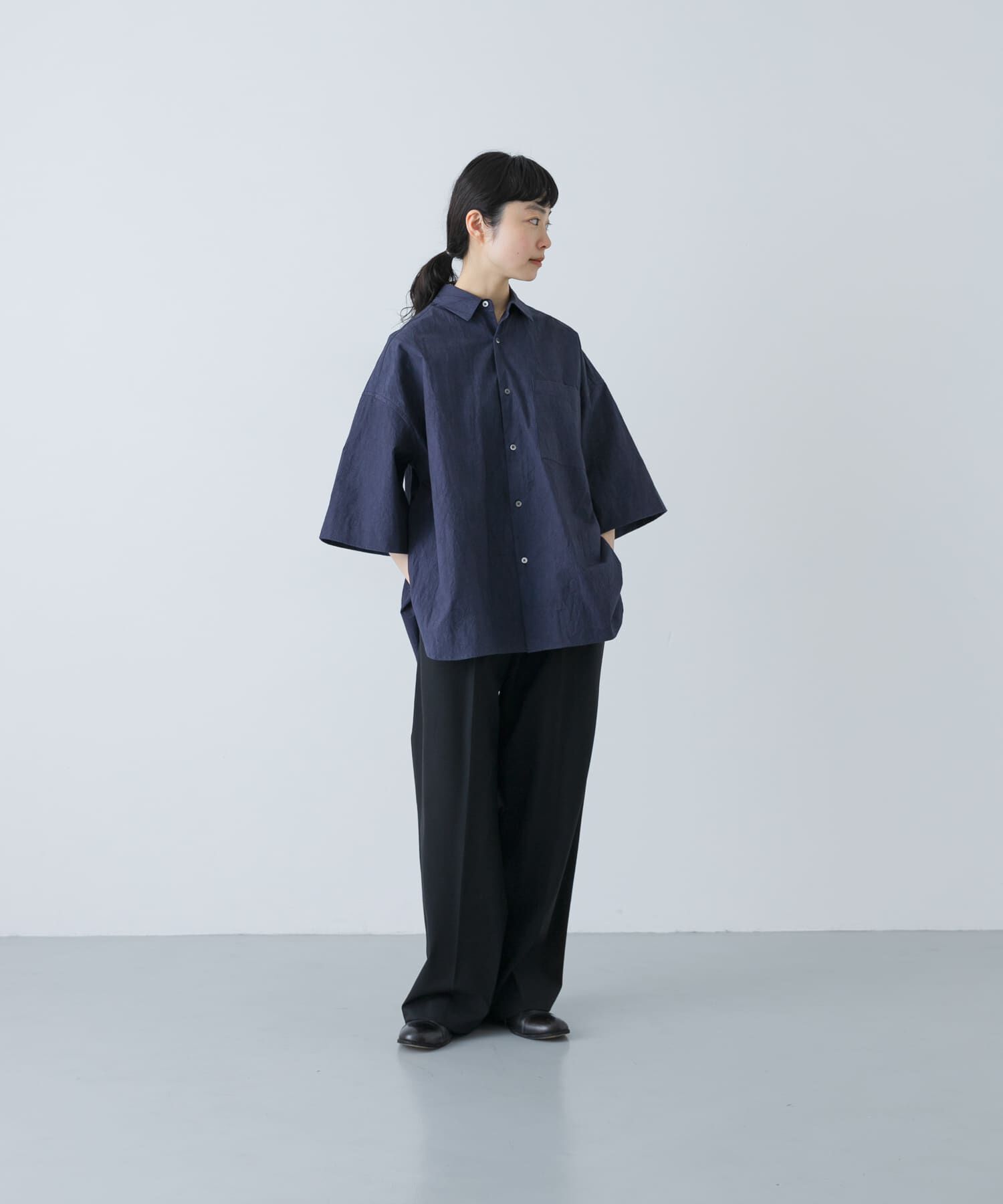 かぐれ「ワイドハーフスリーブシャツ」|シャツ・ブラウス|