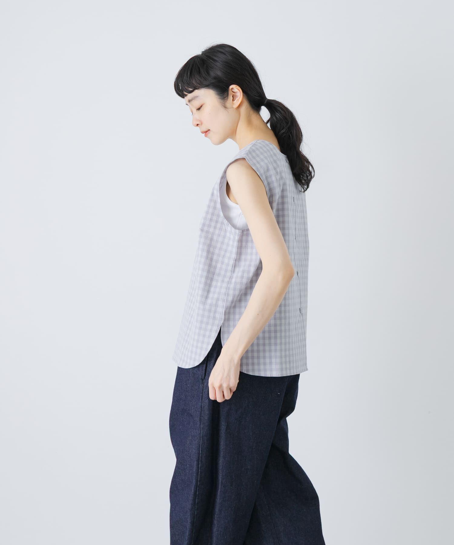 かぐれ「ギンガム2WAYブラウス」|シャツ・ブラウス|