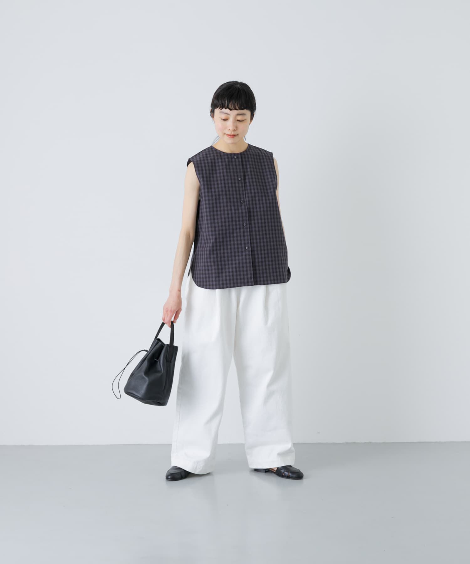 かぐれ「ギンガム2WAYブラウス」|シャツ・ブラウス|