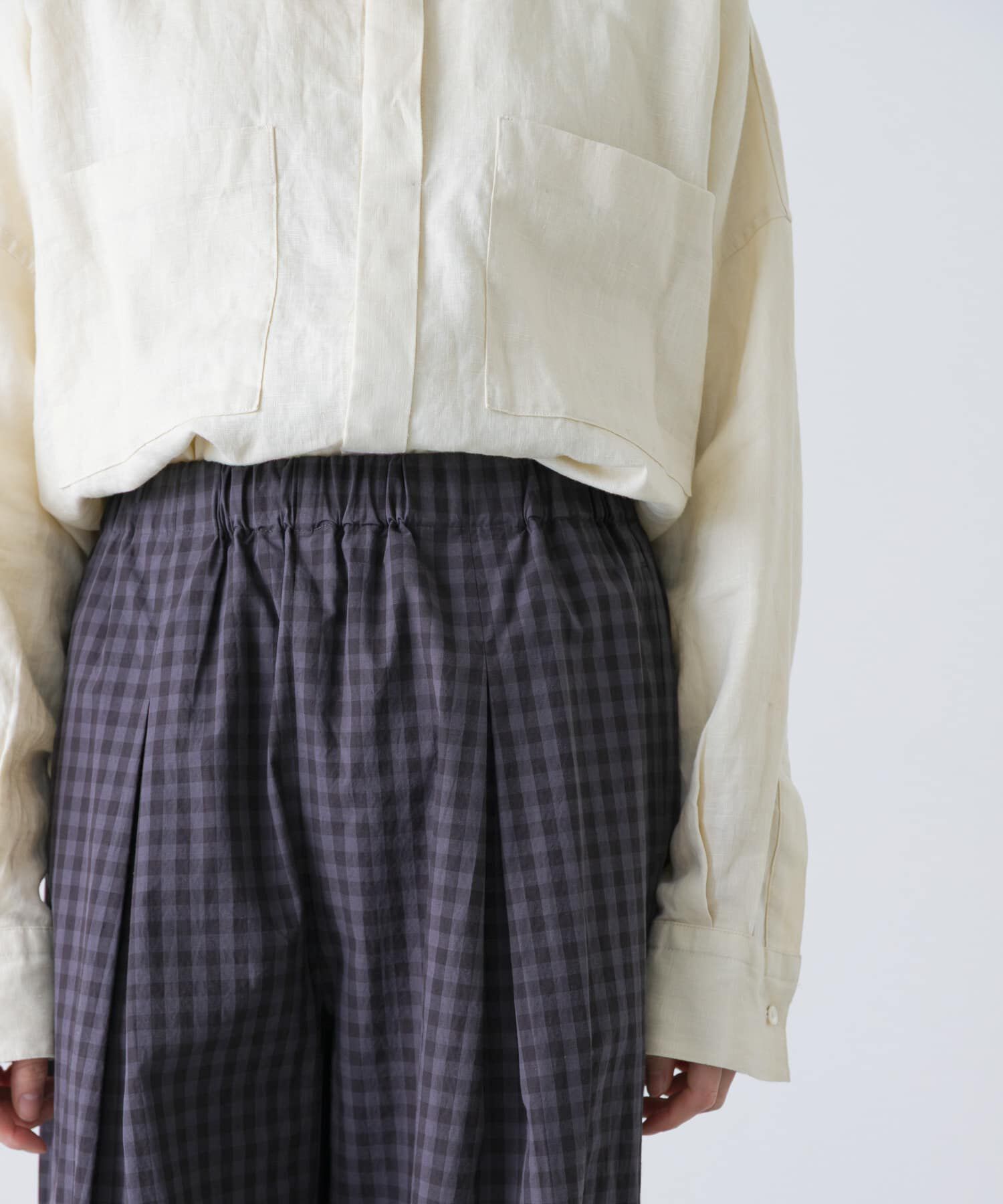 かぐれ「ギンガムタックワイドパンツ」|その他|