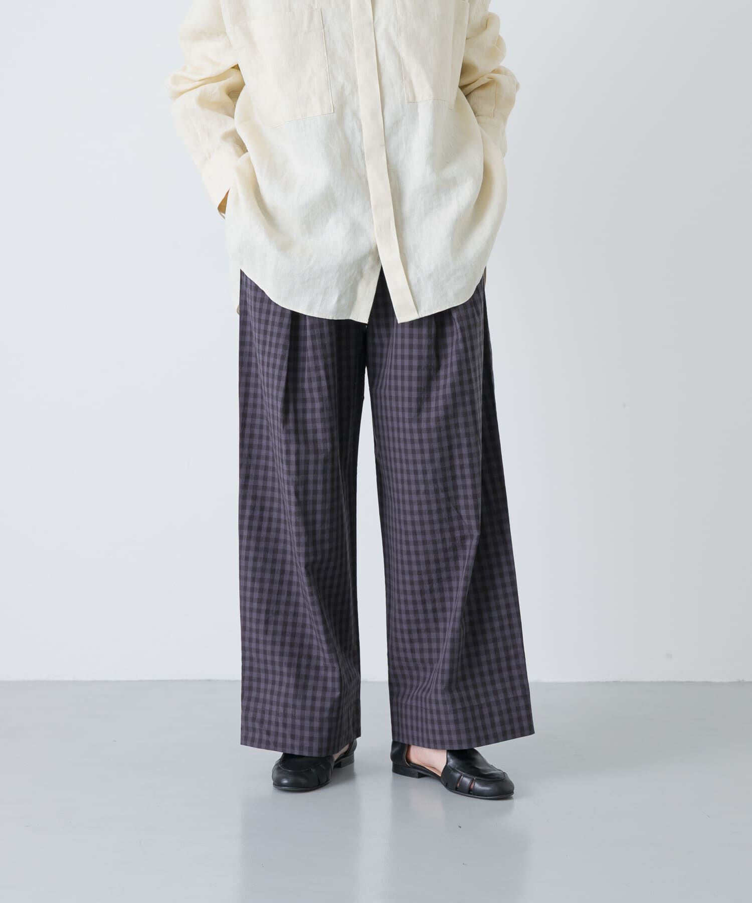 かぐれ「ギンガムタックワイドパンツ」|その他|