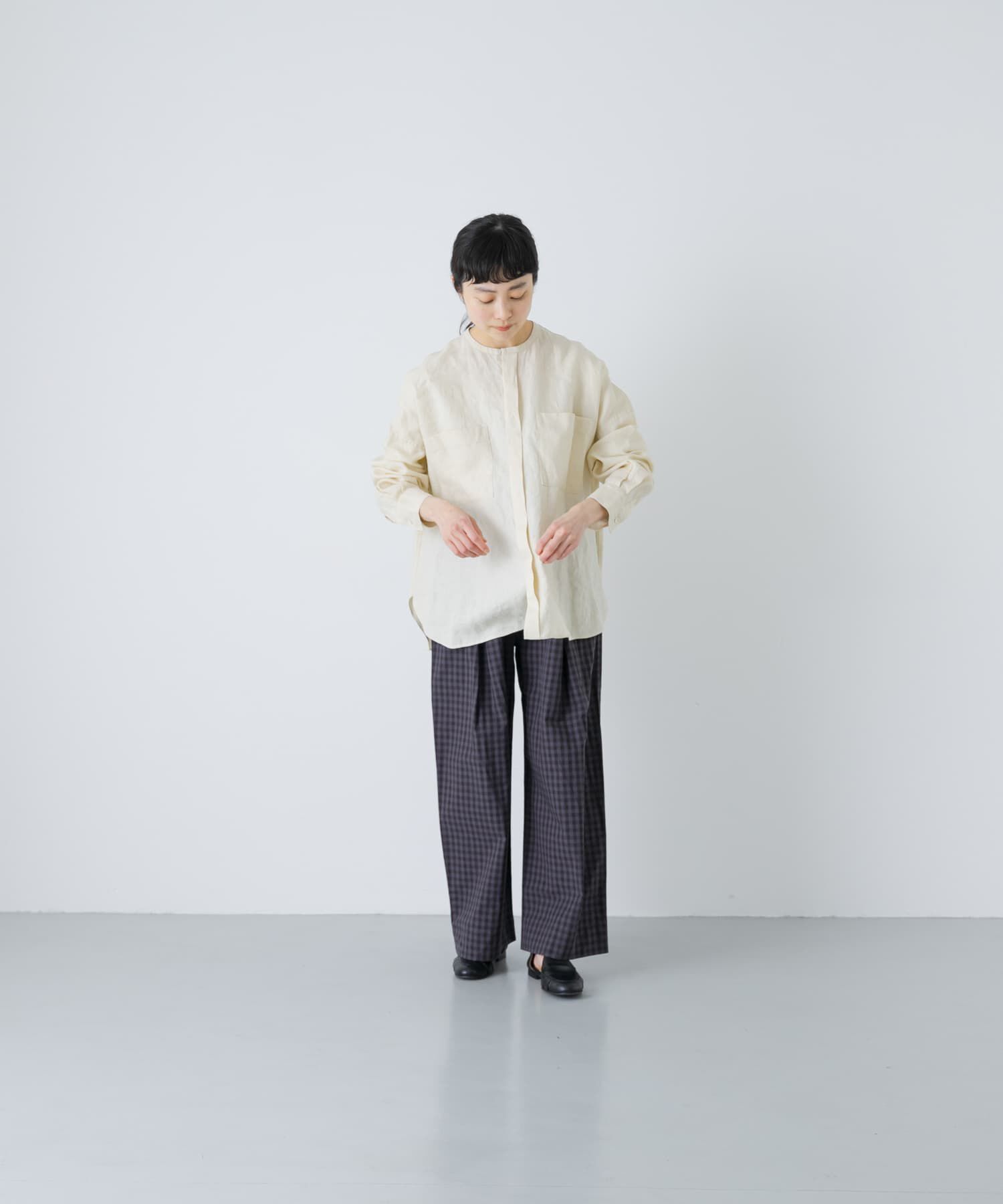 かぐれ「ギンガムタックワイドパンツ」|その他|