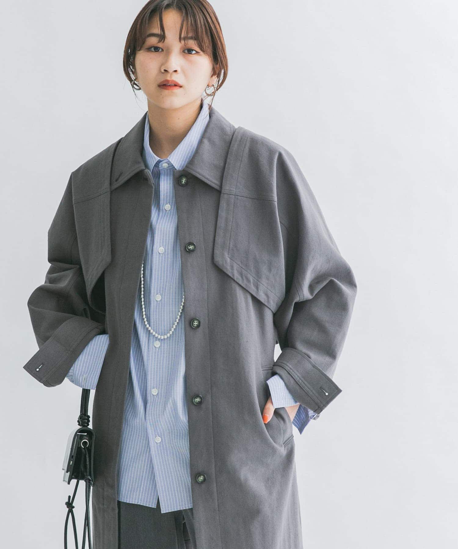  「3WAYミドルコート」|ノーカラーコート|