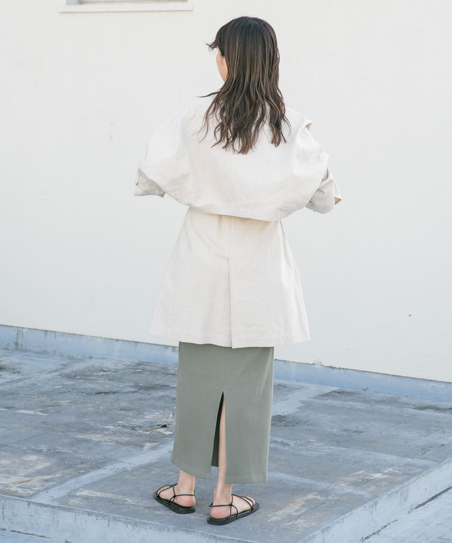  「3WAYミドルコート」|ノーカラーコート|