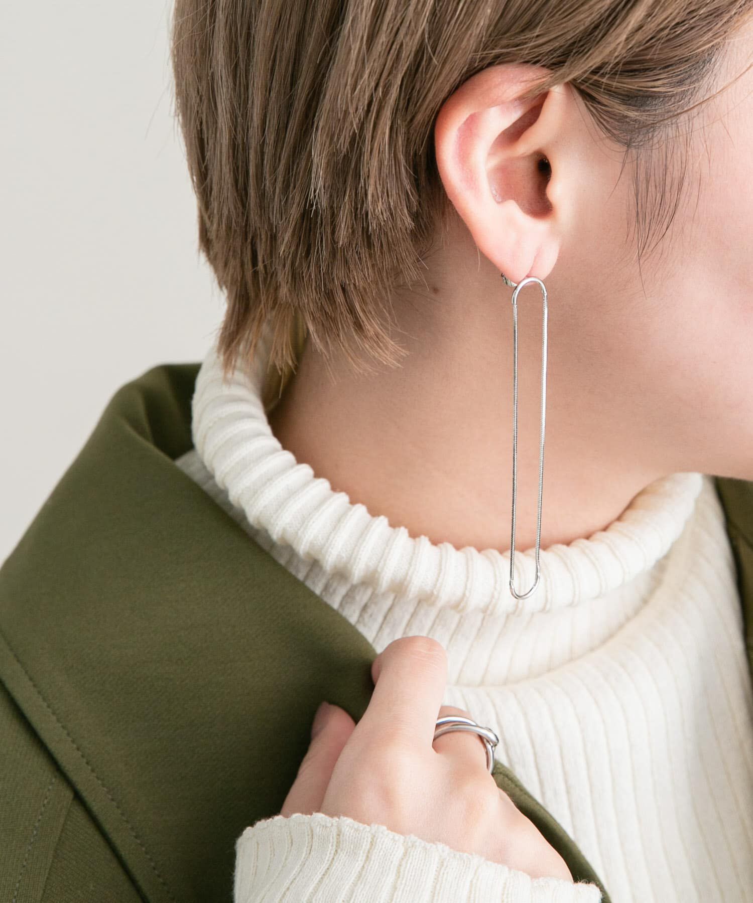  「ロングオーバルチェーンピアス」|ピアス|シルバー