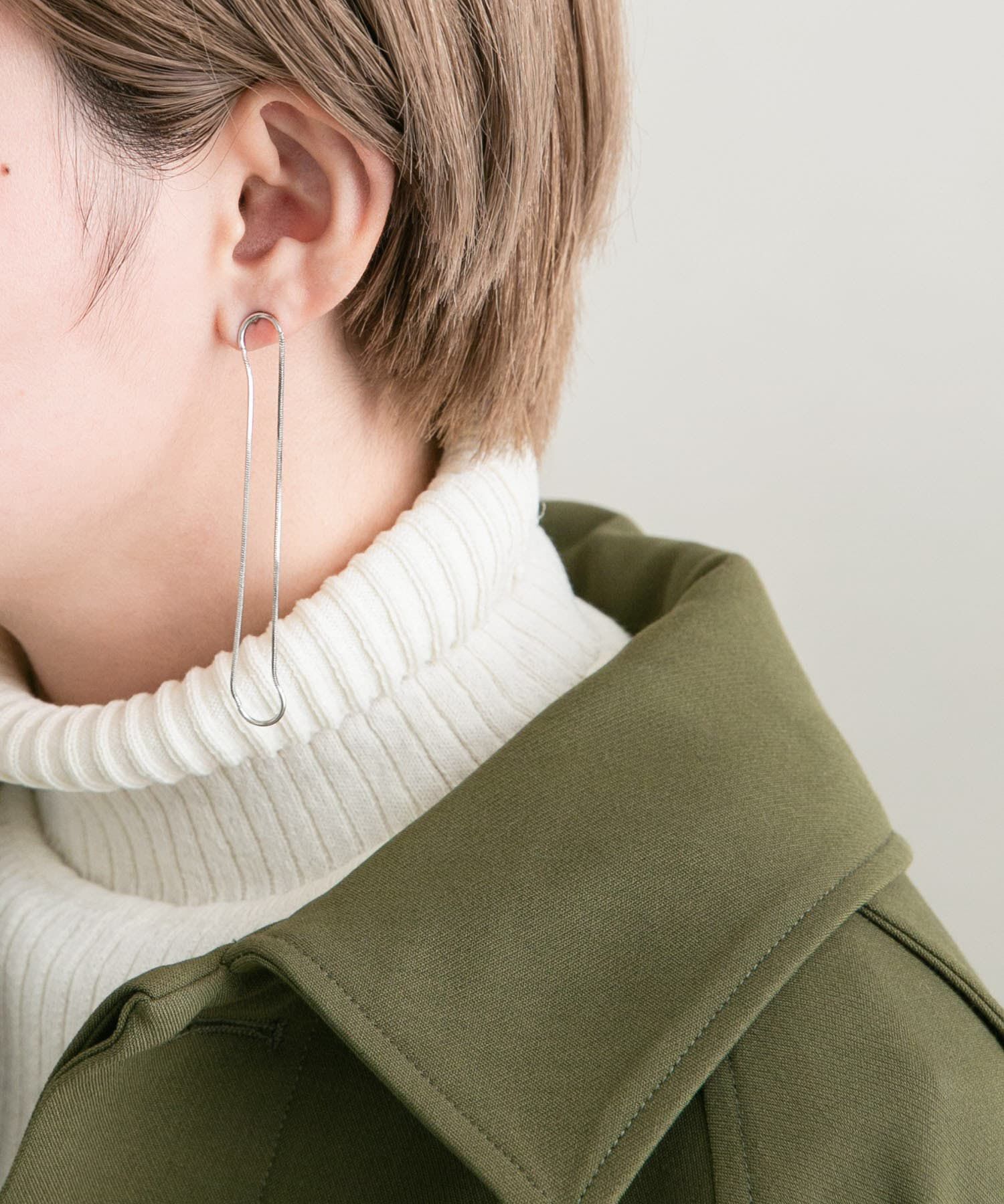  「ロングオーバルチェーンピアス」|ピアス|