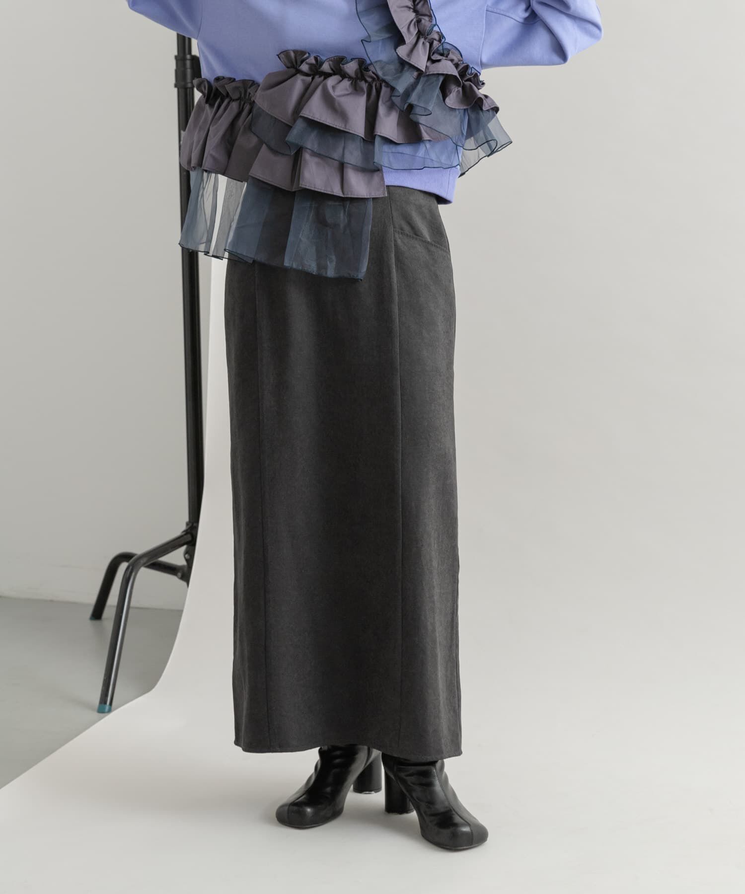  「ウエストオープンIラインスカート」|スカート|