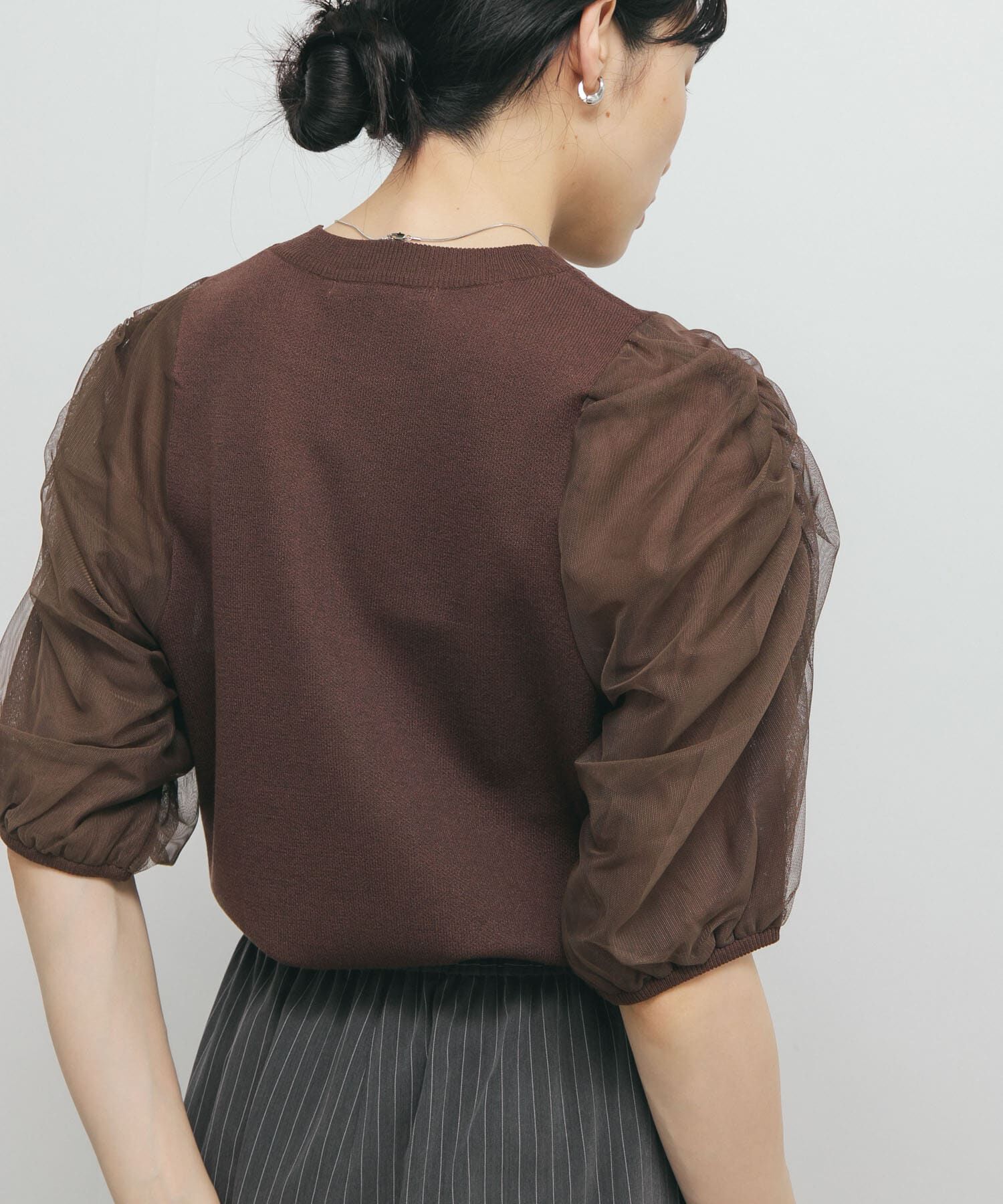  「チュールスリーブニット」|ニット・セーター|