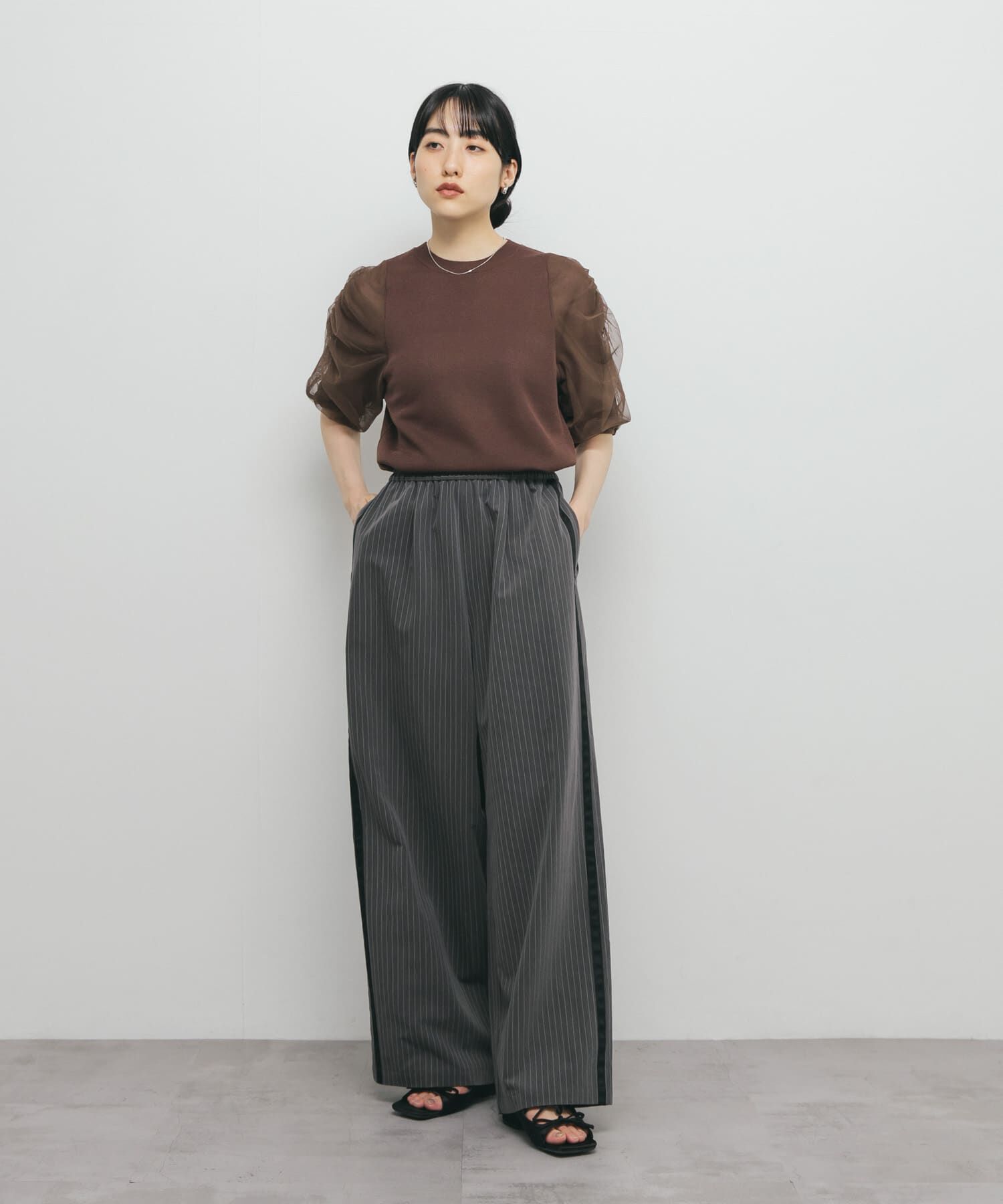  「チュールスリーブニット」|ニット・セーター|