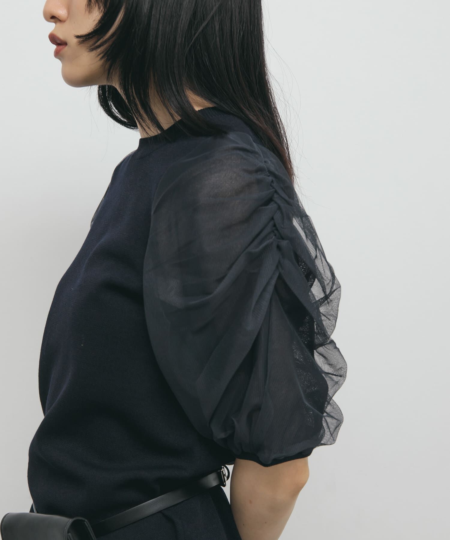  「チュールスリーブニット」|ニット・セーター|