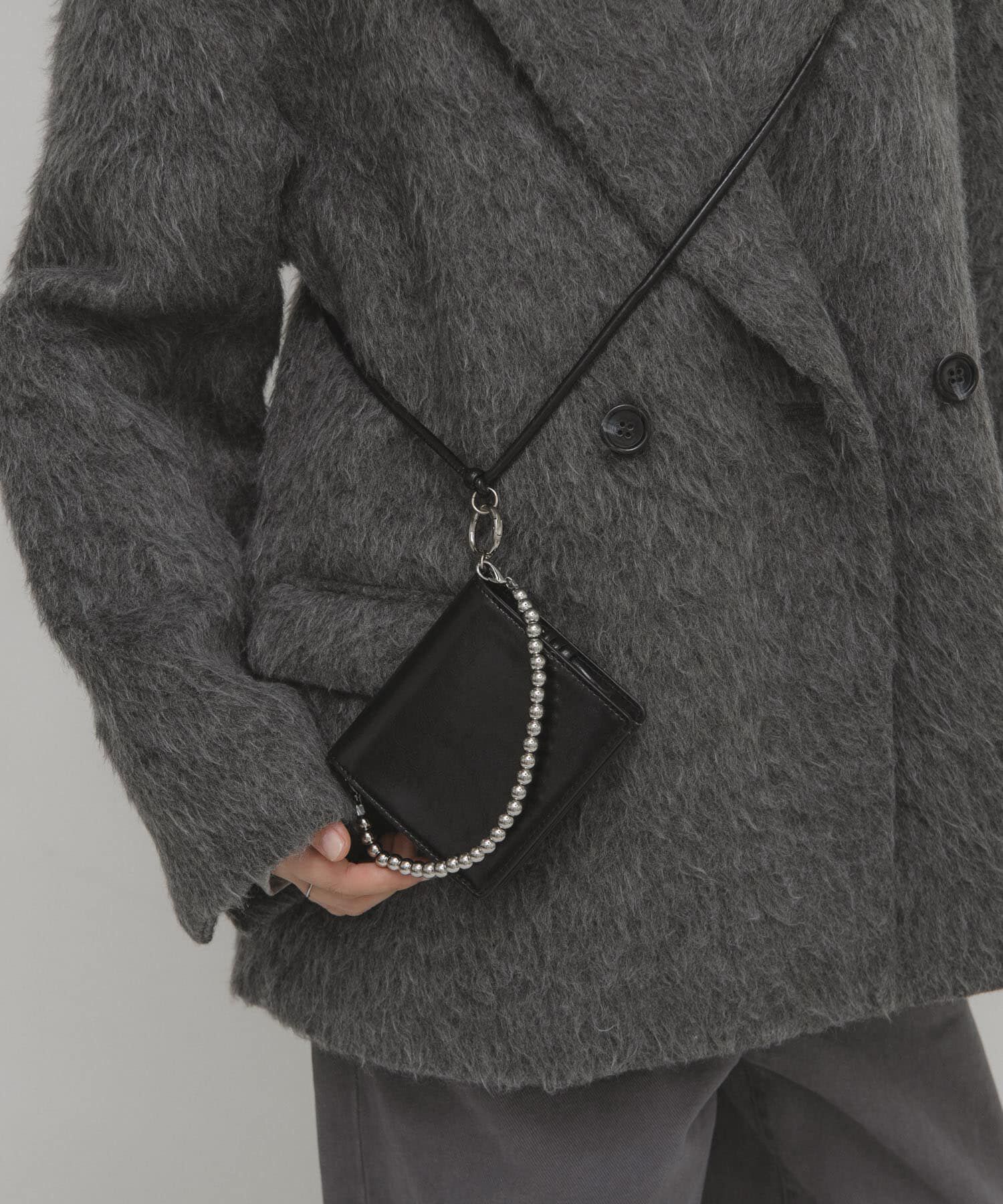  「ボールハンドル付きショルダーウォレット」|財布|ブラック