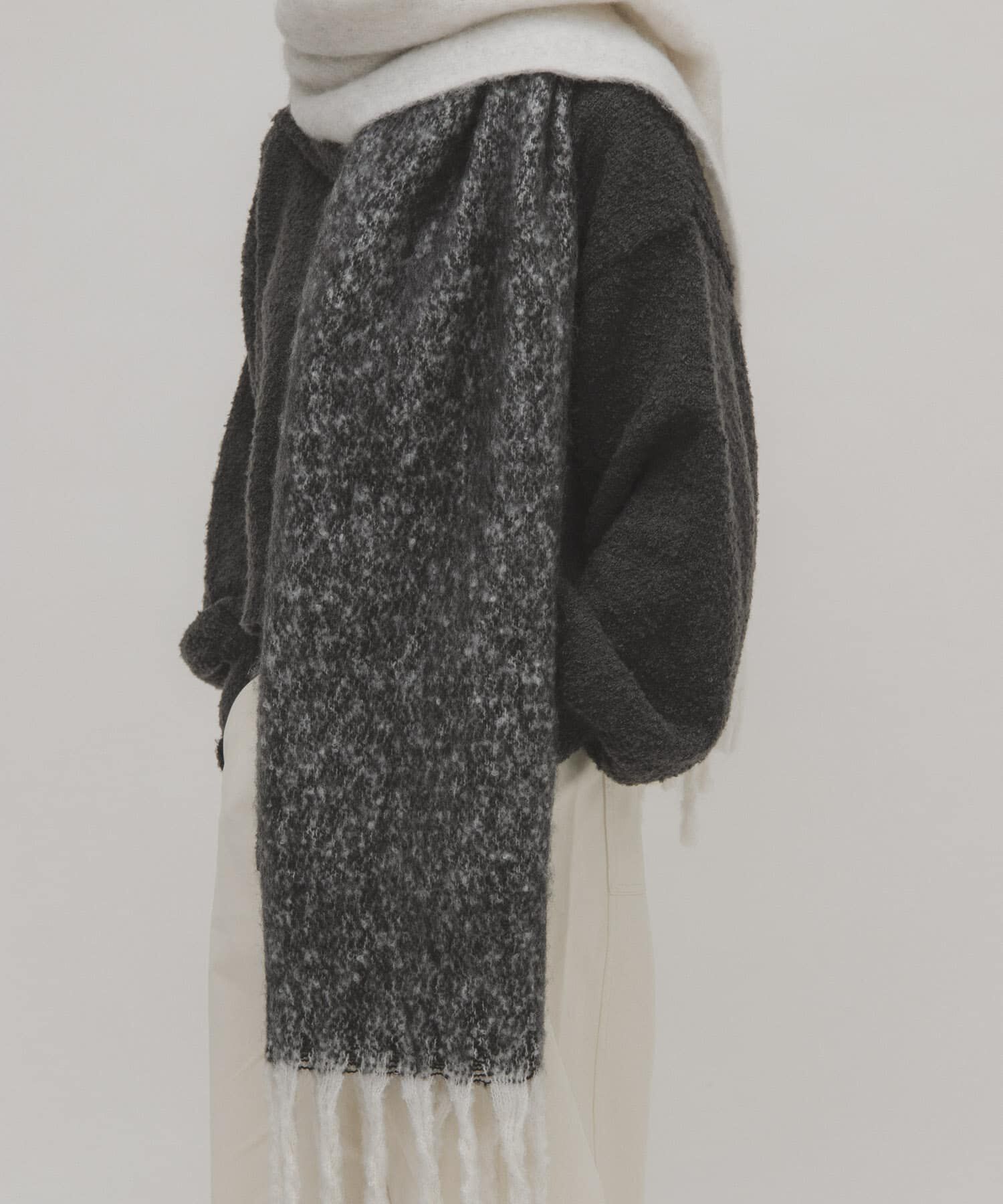  「ビッグフリンジバイカラーストール」|マフラー|