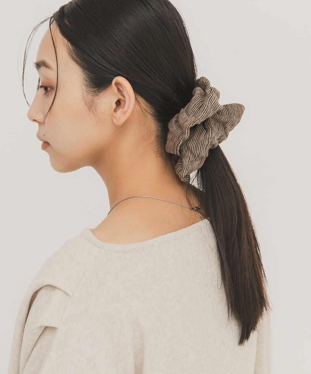  「ボーダーシュシュ」|ヘアゴム・シュシュ|