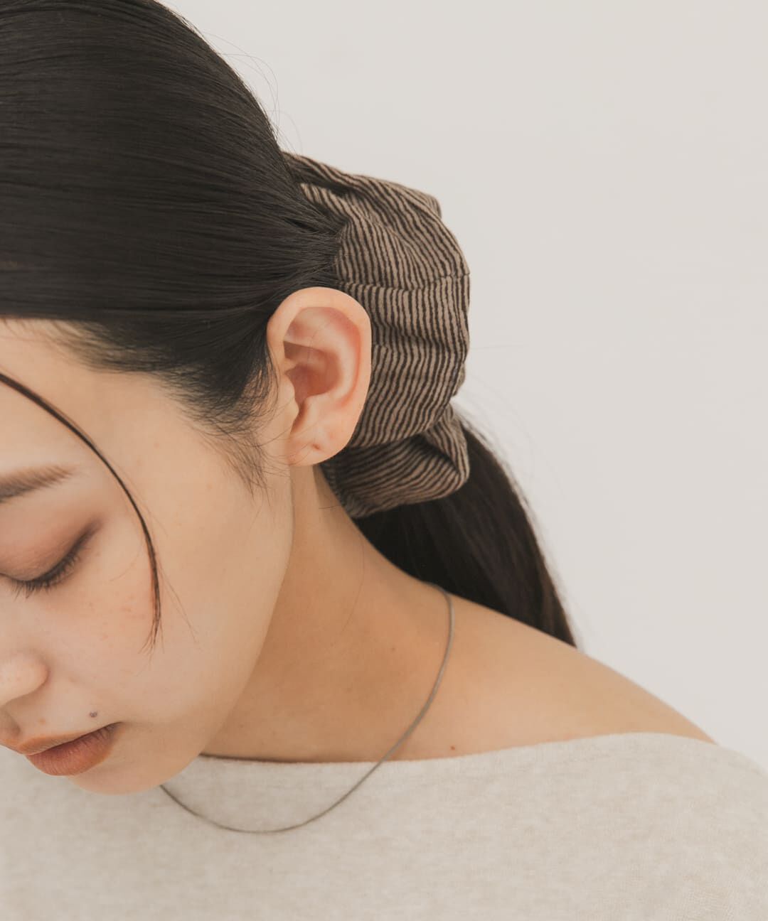  「ボーダーシュシュ」|ヘアゴム・シュシュ|