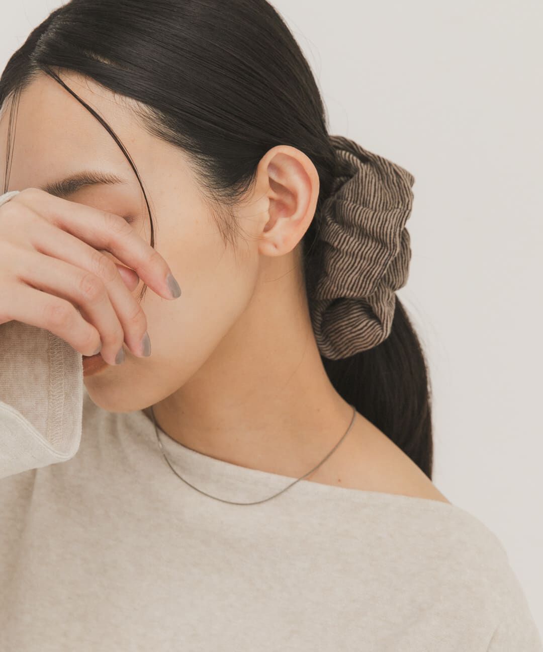  「ボーダーシュシュ」|ヘアゴム・シュシュ|