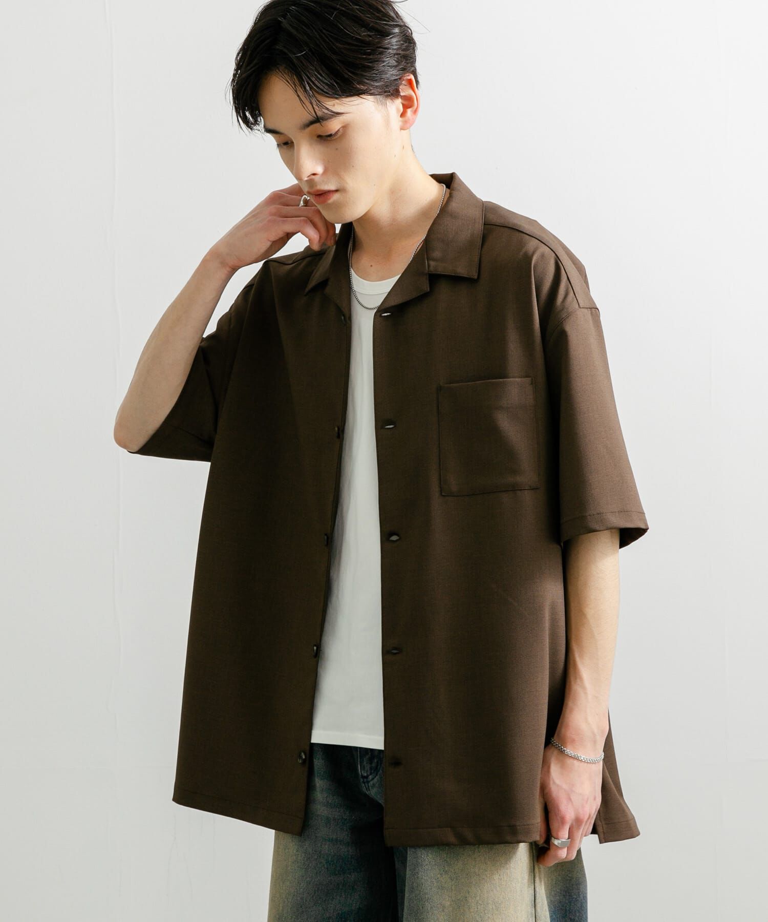 SENSE OF PLACE by URBAN RESEARCH「『ユニセックス』オープンカラールーズショートスリーブシャツ」|シャツ・ブラウス|