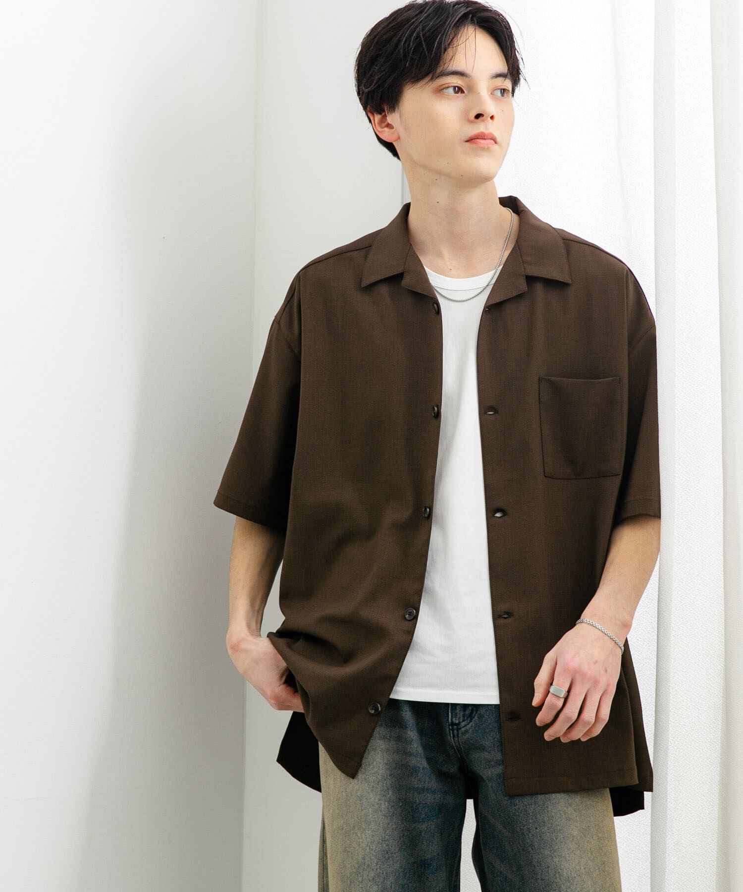 SENSE OF PLACE by URBAN RESEARCH「『ユニセックス』オープンカラールーズショートスリーブシャツ」|シャツ・ブラウス|