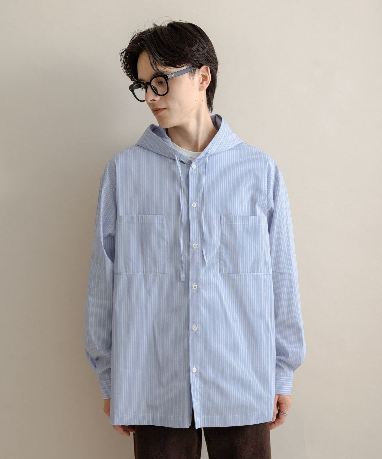 SENSE OF PLACE by URBAN RESEARCH「ストライプフーディールーズシャツ」|シャツ・ブラウス|