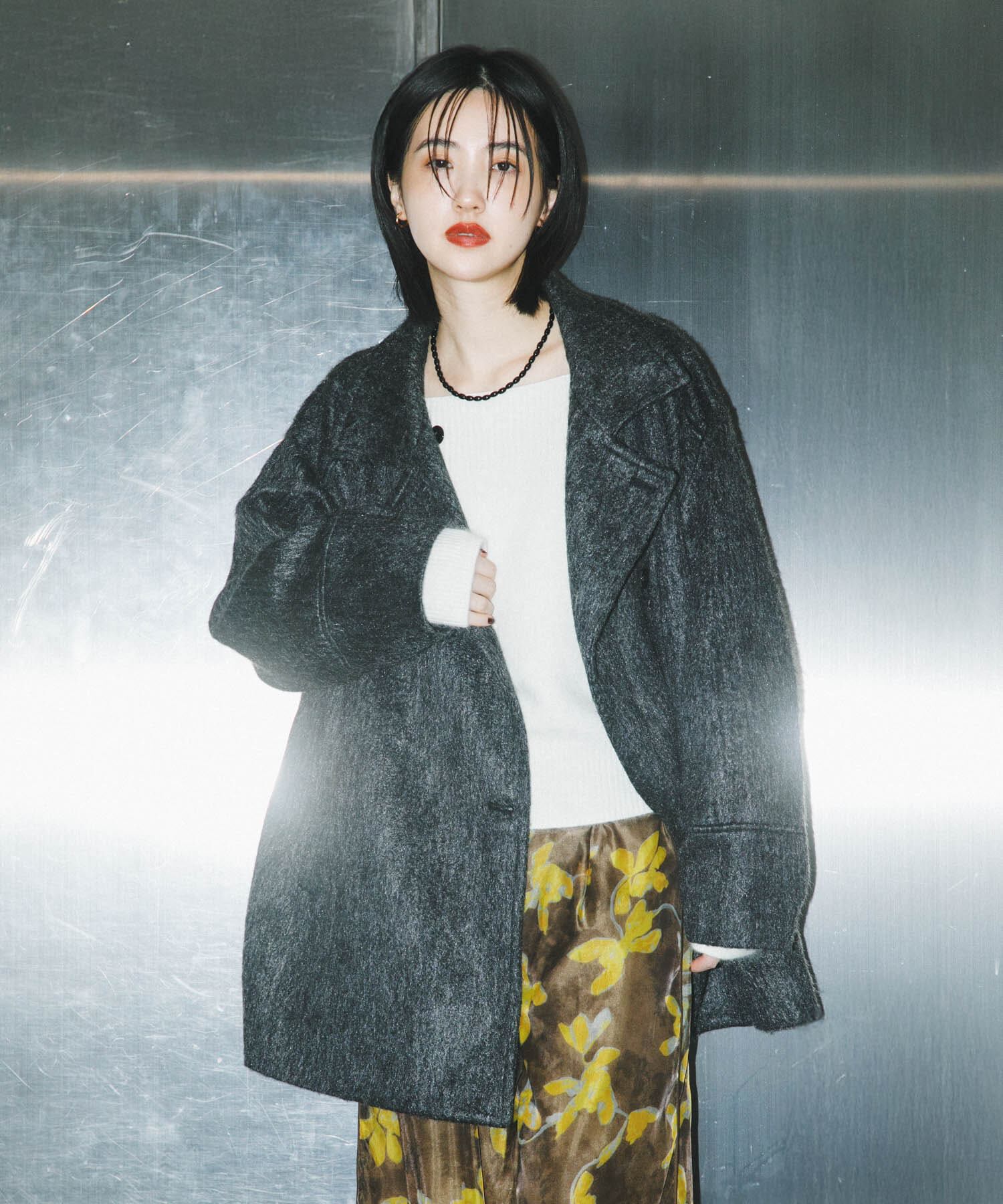 SENSE OF PLACE by URBAN RESEARCH「マルチカラーシャギーコート」|ノーカラーコート|