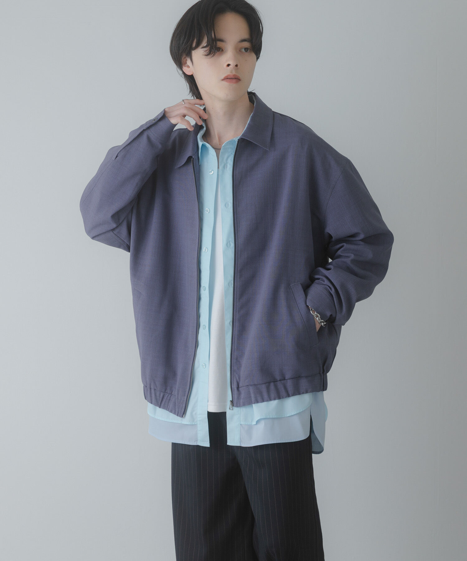 SENSE OF PLACE by URBAN RESEARCH「『UR TECH DRYLUXE』リネンライクジップブルゾン」|ブルゾン・スタジャン|