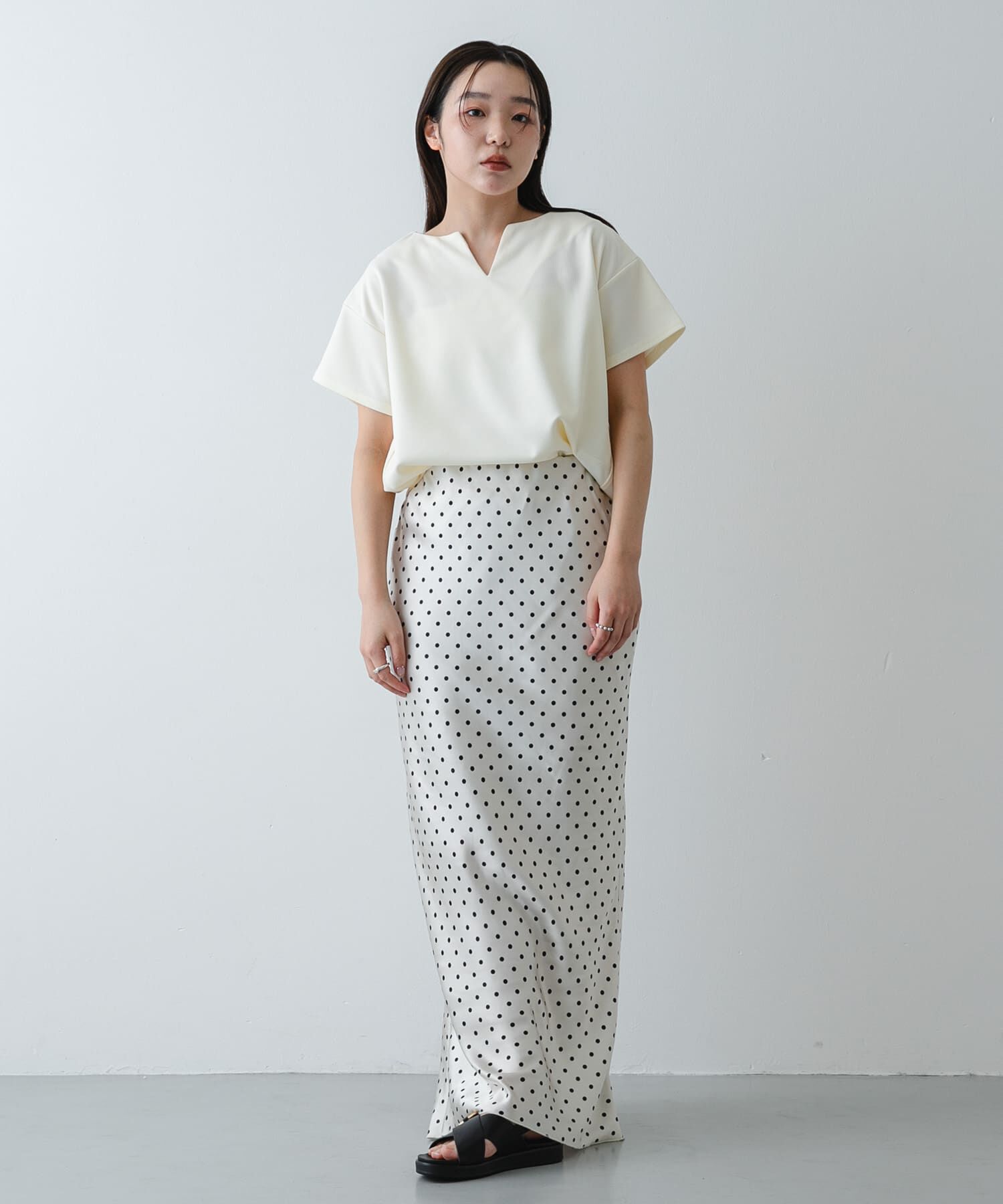 SENSE OF PLACE by URBAN RESEARCH「キーネックミラノリブTシャツ」|Tシャツ・カットソー|