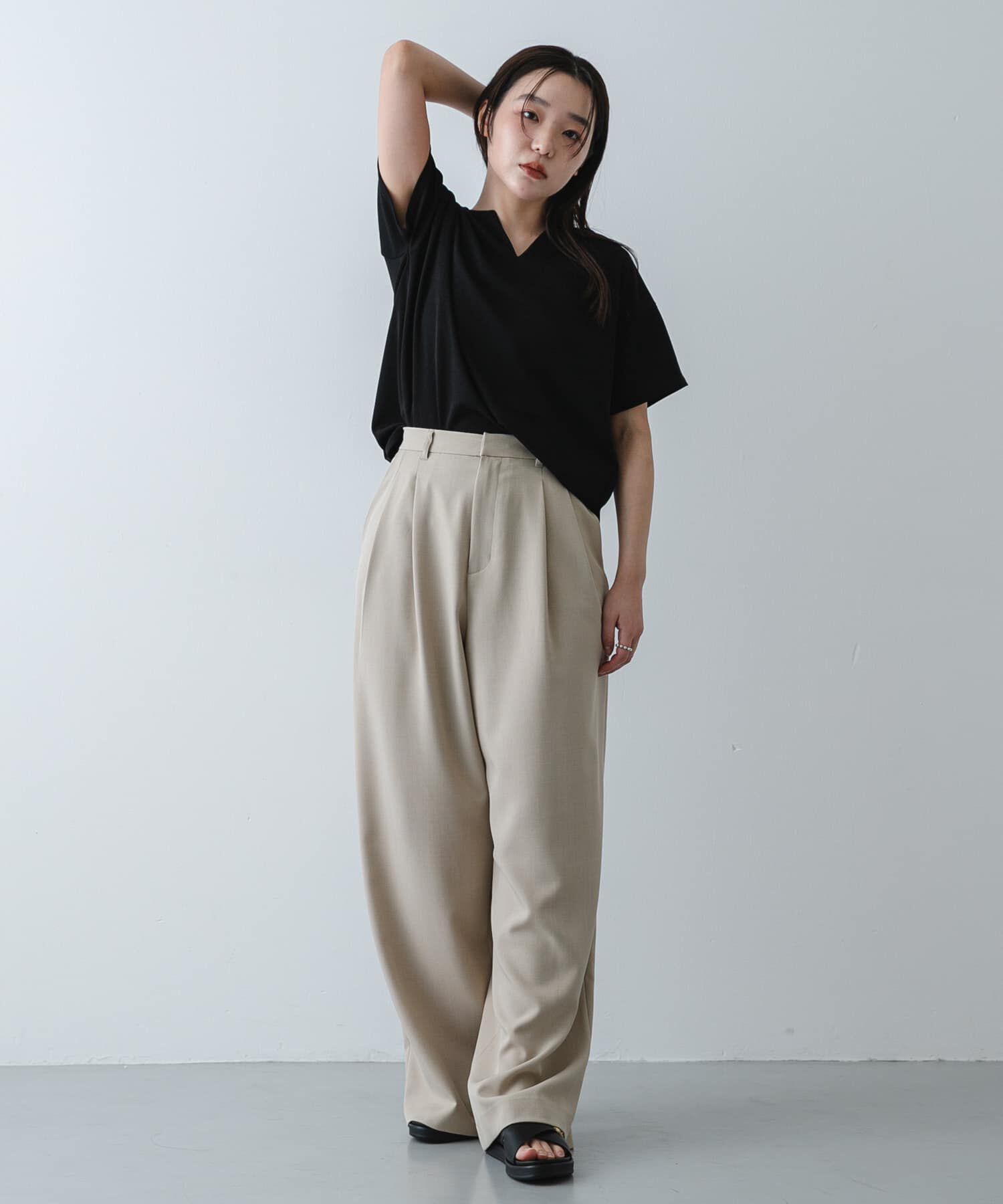 SENSE OF PLACE by URBAN RESEARCH「キーネックミラノリブTシャツ」|Tシャツ・カットソー|