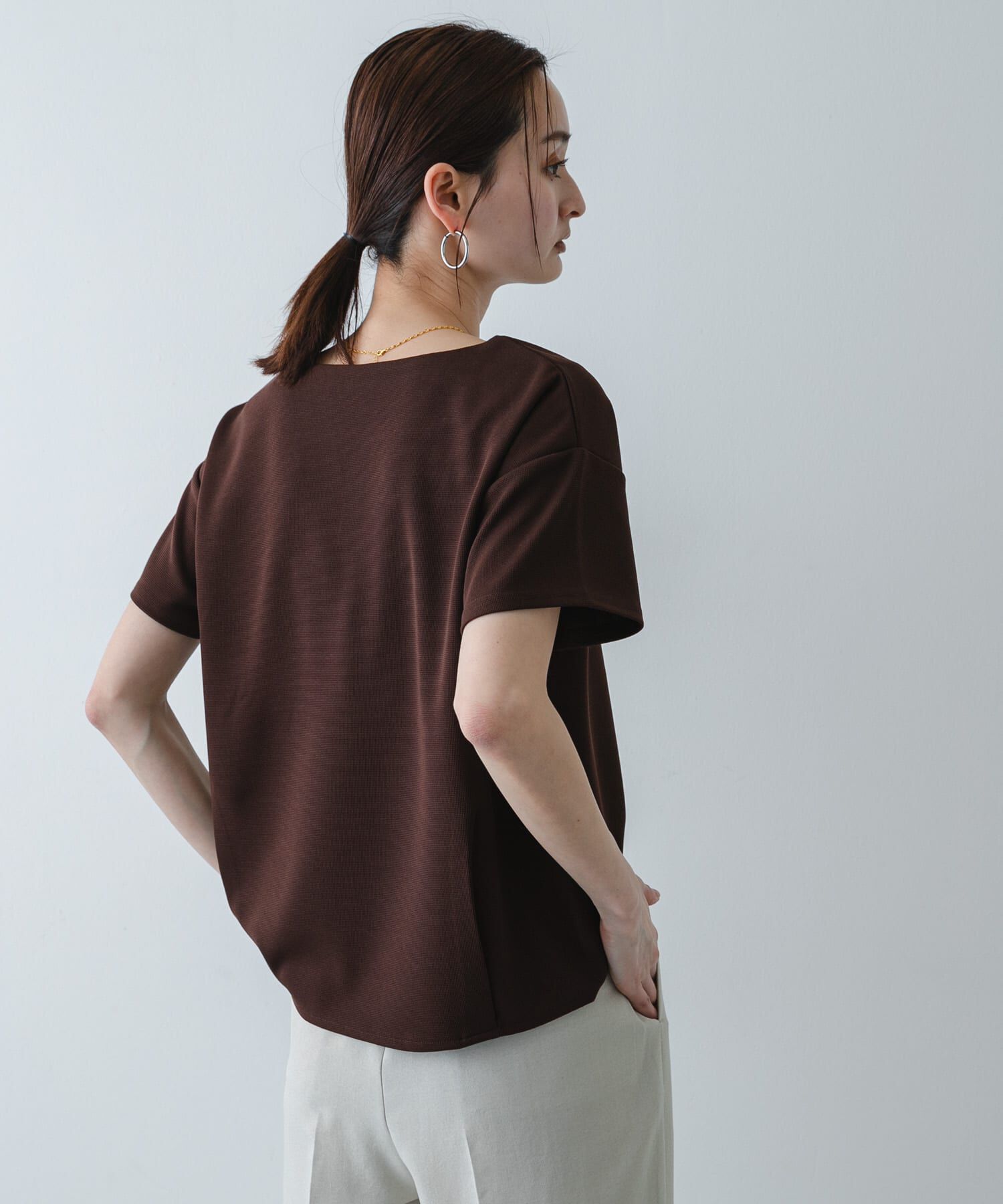 SENSE OF PLACE by URBAN RESEARCH「キーネックミラノリブTシャツ」|Tシャツ・カットソー|