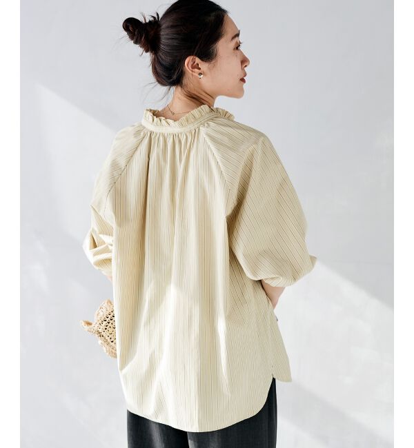 le.coeur blanc「フリルカラーボリュームスリーブブラウス」|シャツ・ブラウス|