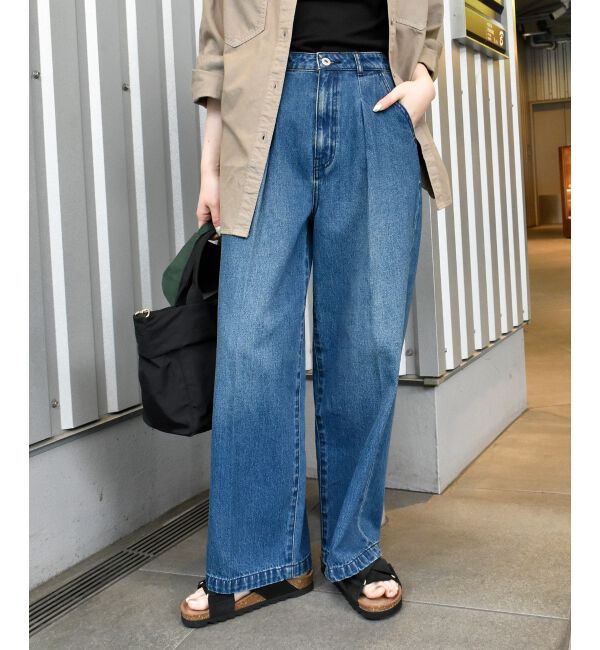  「タックワイドデニムパンツ」|デニム|