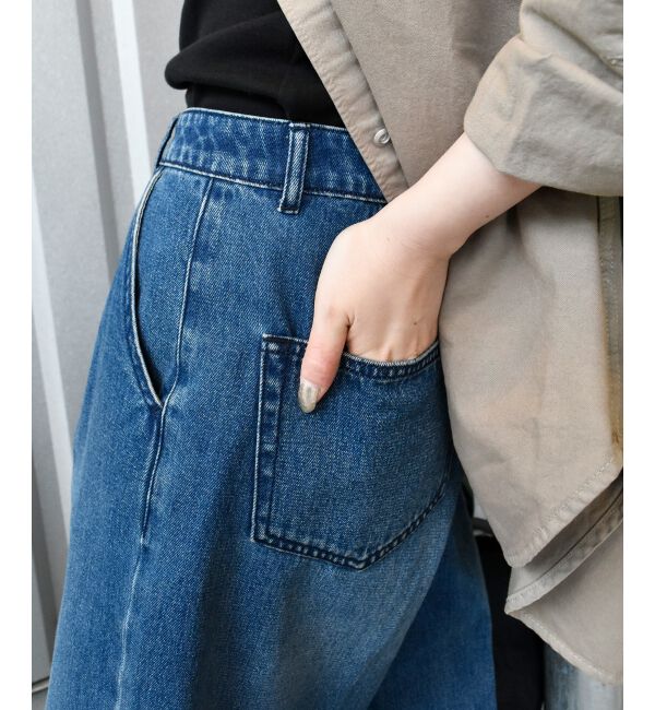  「タックワイドデニムパンツ」|デニム|