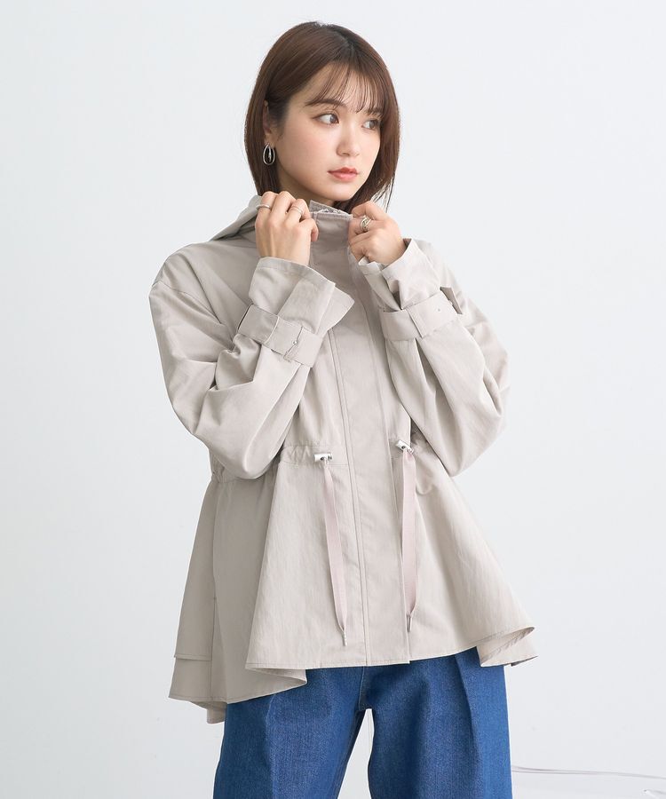 earth music&ecology「ドロストペプラムマウンテンパーカー」|ブルゾン・スタジャン|