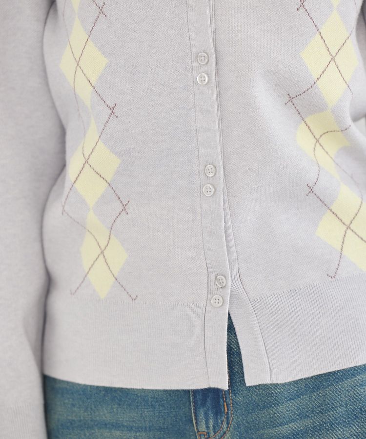 earth music&ecology「アーガイルニットカーディガン」|カーディガン|