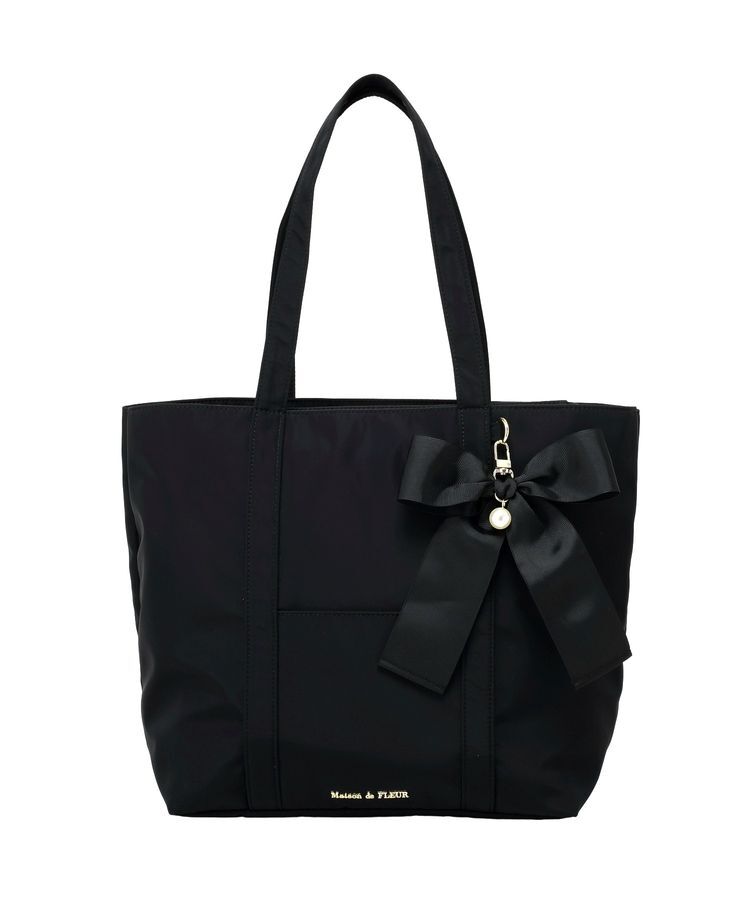 Maison de FLEUR「リボンチャーム付きマルチポケットトートバッグ」|トートバッグ|