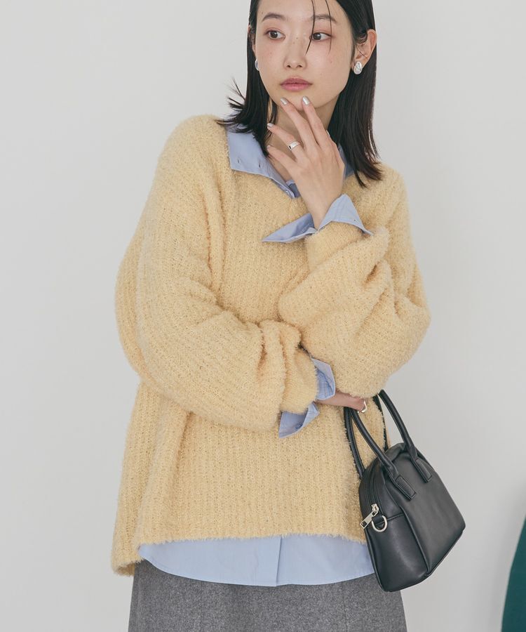 AMERICAN HOLIC「ミニシャギーラメニットプルオーバー」|ニット・セーター|Orange