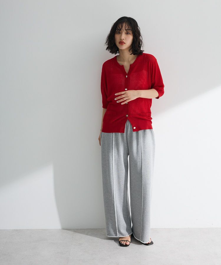 Green Parks「スキッパー半袖ニットカーディガン」|カーディガン|