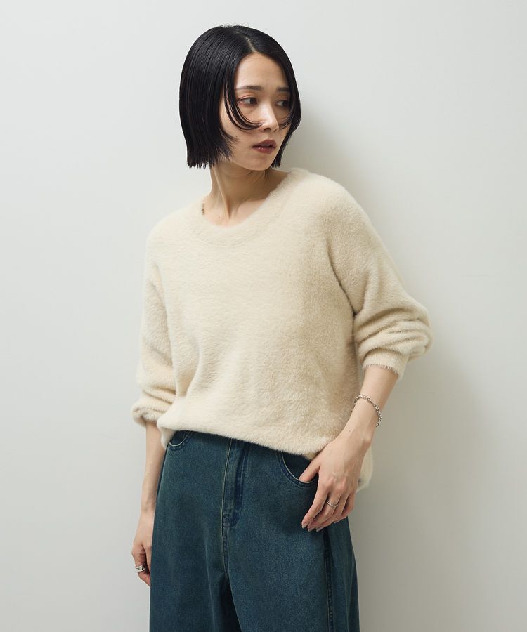 Green Parks「シャギークルーネックニットプルオーバー」|ニット・セーター|