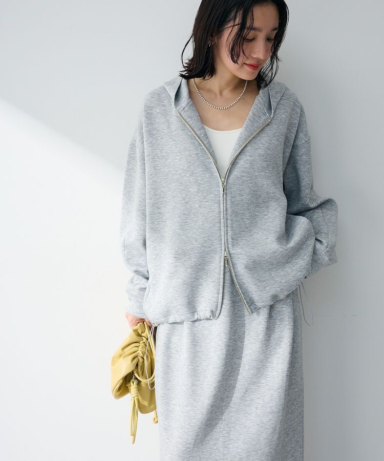 Green Parks「【OTONAパーカー】ダブルZIP裾ドロストパーカー」|スウェット・ジャージ|Gray Mixture