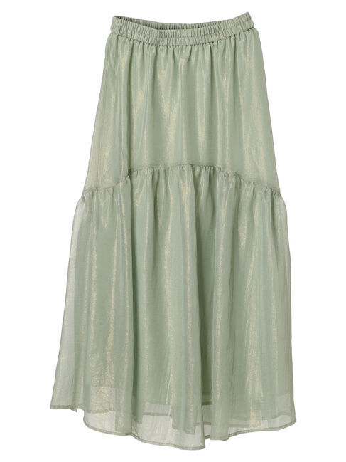 YECCA VECCA「箔プリントシアーギャザースカート」|スカート|