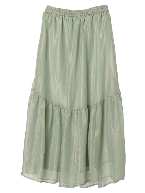 YECCA VECCA「箔プリントシアーギャザースカート」|スカート|