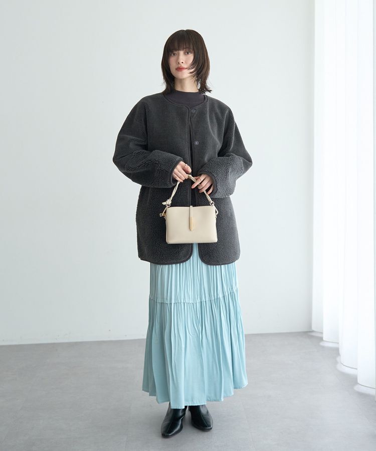 YECCA VECCA「ランダムプリーツサテンマーメイドスカート」|スカート|