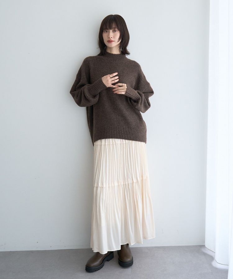 YECCA VECCA「ランダムプリーツサテンマーメイドスカート」|スカート|
