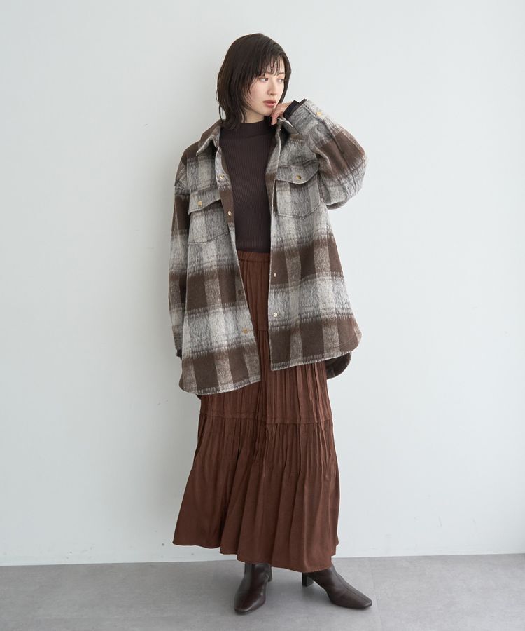 YECCA VECCA「ランダムプリーツサテンマーメイドスカート」|スカート|