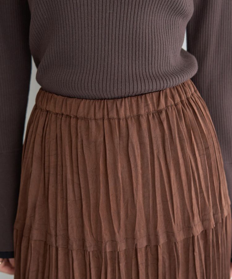 YECCA VECCA「ランダムプリーツサテンマーメイドスカート」|スカート|