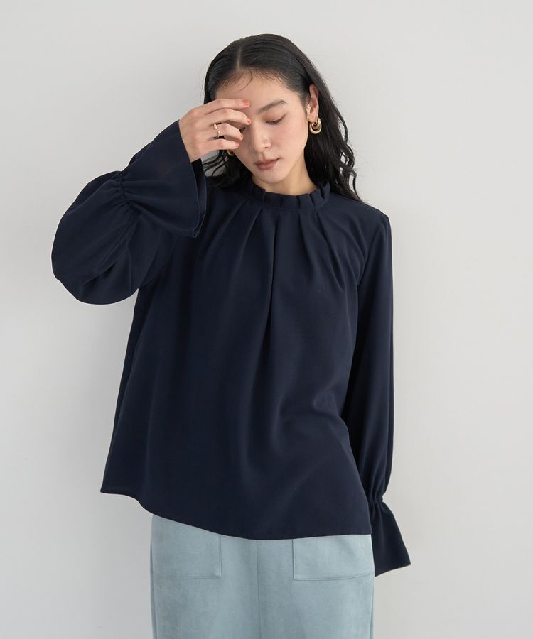 YECCA VECCA「タックデザインブラウス」|シャツ・ブラウス|Navy
