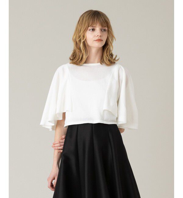 LOULOU WILLOUGHBY「【LOULOU WILLOUGHBY】ミニ丈フレアスリーブプルオーバー」|ニット・セーター|