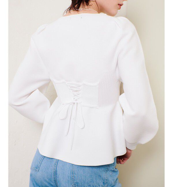 allureville「バックレースアッププルオーバー」|ニット・セーター|