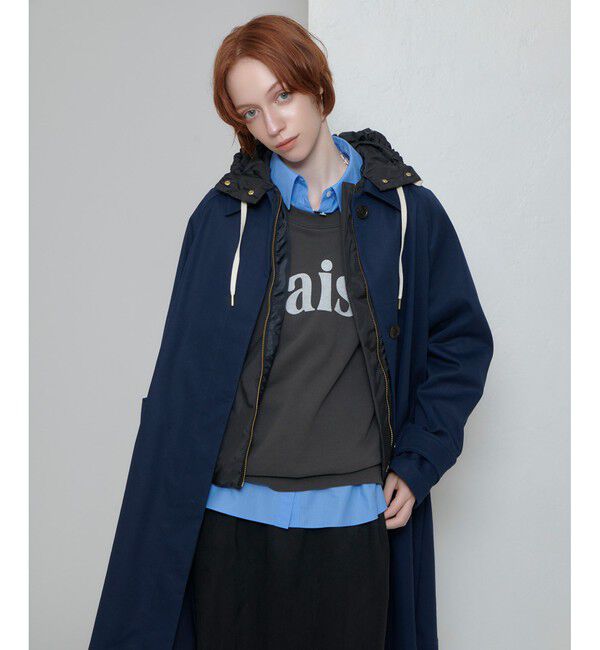 allureville「フードライナーステンコート」|ダッフルコート|ネイビー