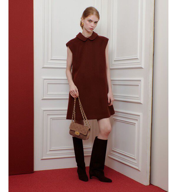 LOULOU WILLOUGHBY「【LOULOU WILLOUGHBY】ビーバーステンカラーワンピース」|ワンピース|