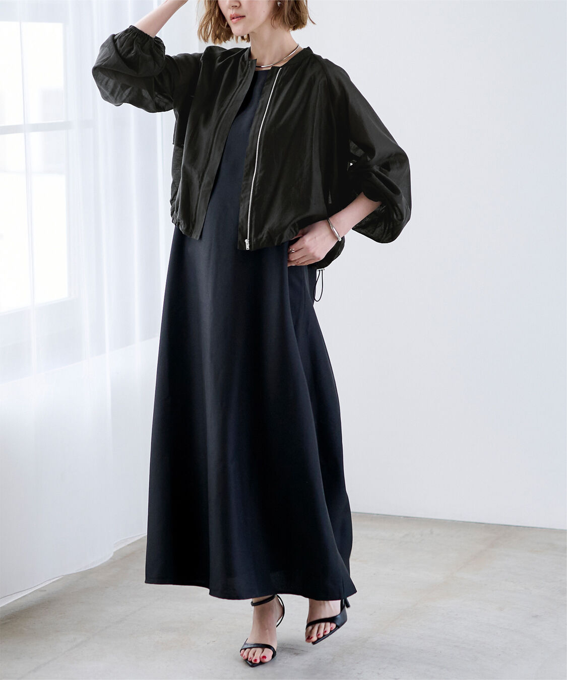 ur's「ドローストリングシアーブルゾン」|ブルゾン・スタジャン|