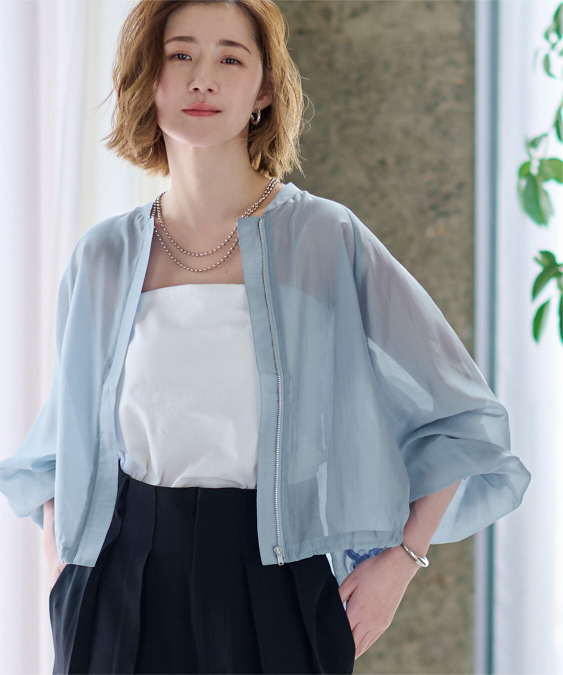 ur's「ドローストリングシアーブルゾン」|ブルゾン・スタジャン|